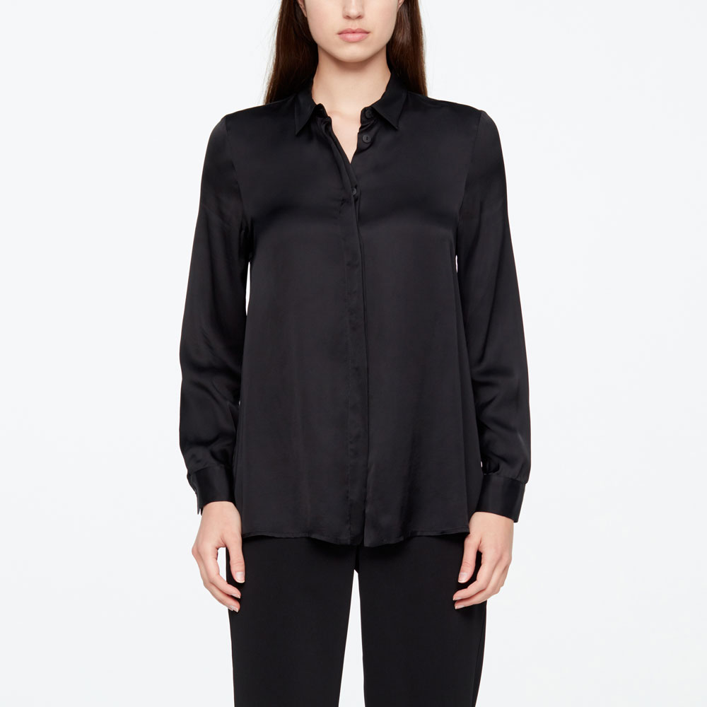 Sarah Pacini CHEMISE LONGUE - EFFET SATIN De face