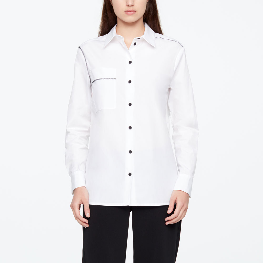 Sarah Pacini CHEMISE EN COTON GABARDINE De face