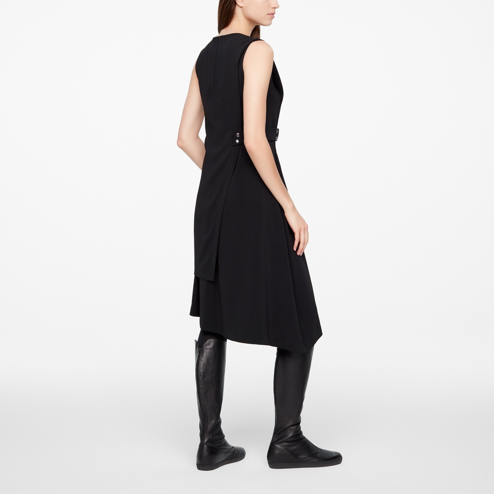 Sarah Pacini ROBE ASYMÉTRIQUE - CRÊPE Derrière