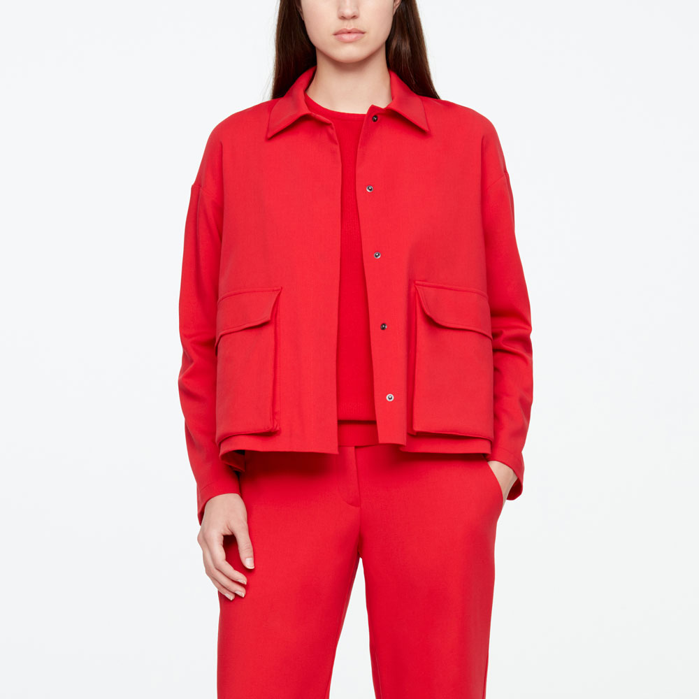 Sarah Pacini VESTE EN GABARDINE - POCHES PLAQUÉES De face