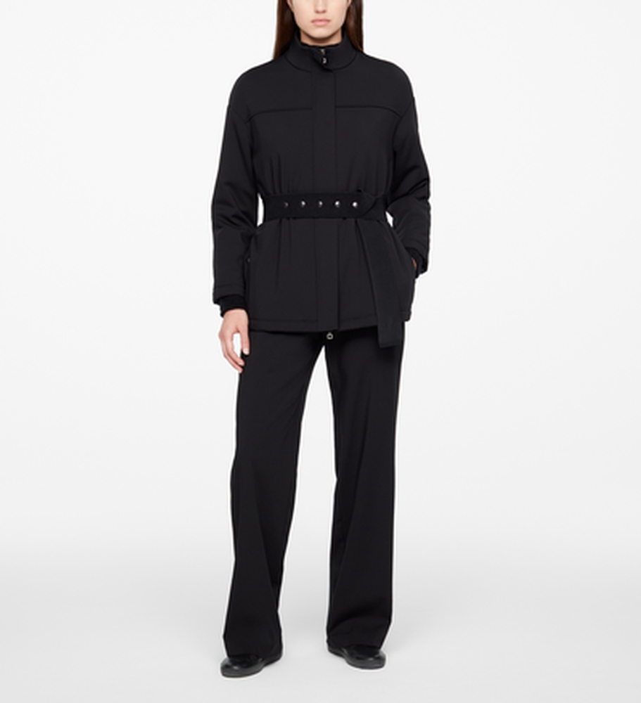 Sarah Pacini WOOL COAT - ELASTIC BELT Front