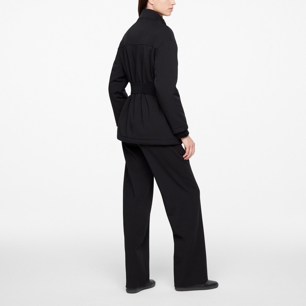 Sarah Pacini WOOL COAT - ELASTIC BELT Back view