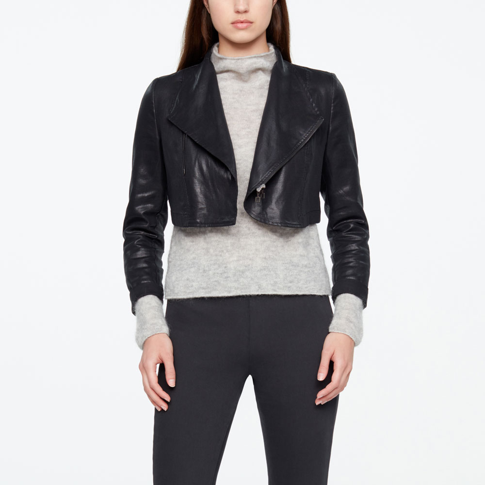 Sarah Pacini VESTE COURTE - EFFET CUIR De face