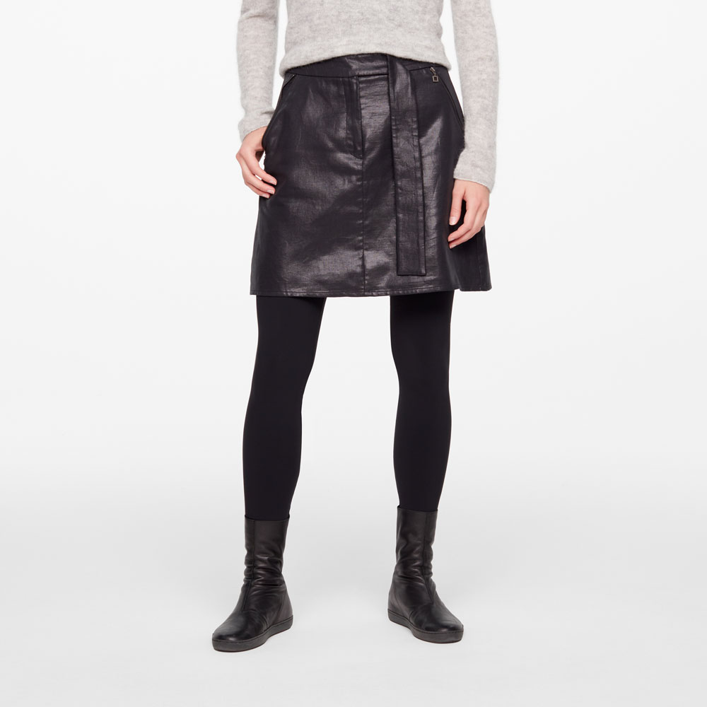 Sarah Pacini JUPE COURTE - EFFET CUIR De face