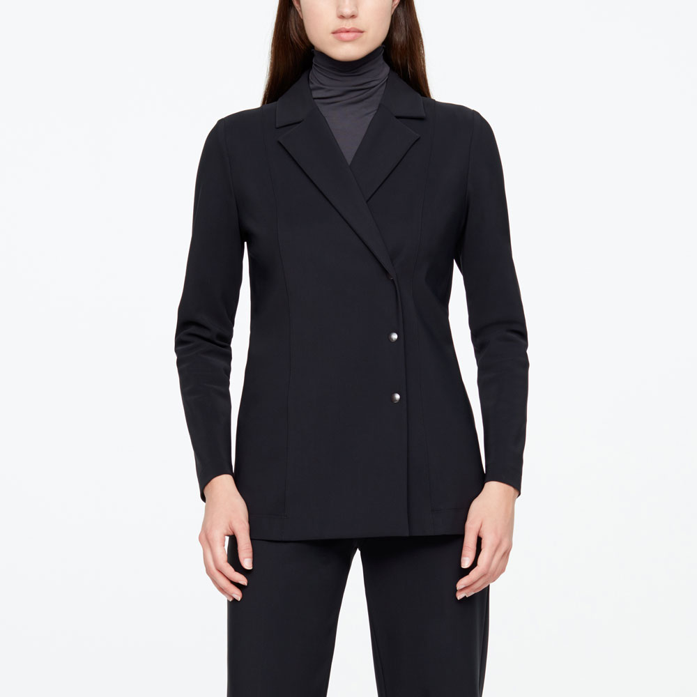Sarah Pacini VESTE LONGUE - MATIÈRE TECHNO De face