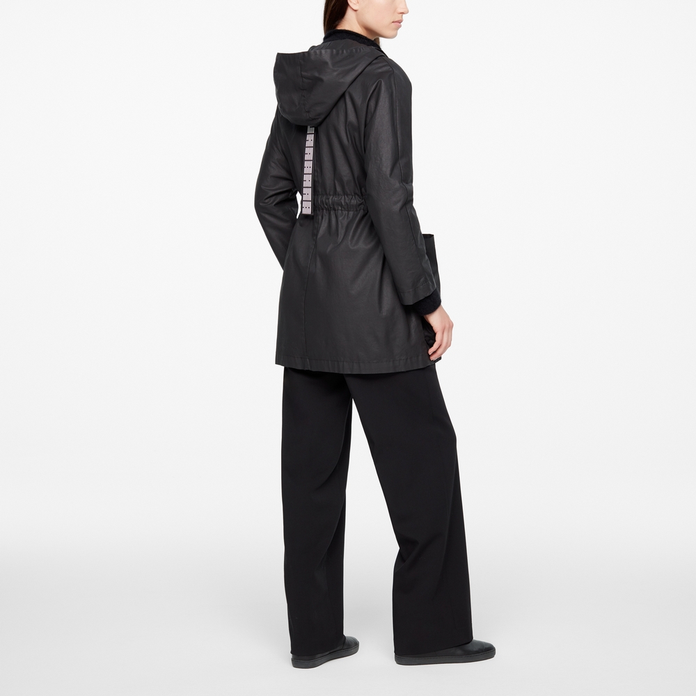 Sarah Pacini PARKA NOIRE - COTON RÉSINE Derrière