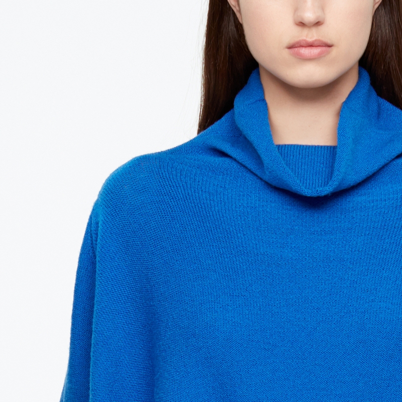 Sarah Pacini PONCHO MÉRINO - ASYMÉTRIQUE De face