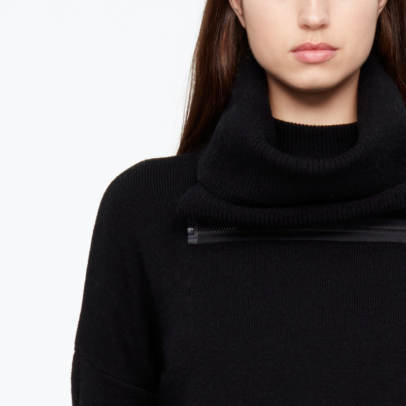 Sarah Pacini PULL MÉRINO - COL ZIPPÉ De face