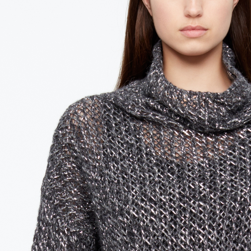 Sarah Pacini PULL BABY ALPACA - COL BÉNITIER De face