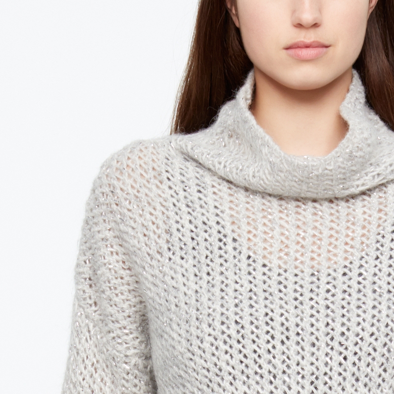 Sarah Pacini PULL BABY ALPACA - COL BÉNITIER De face