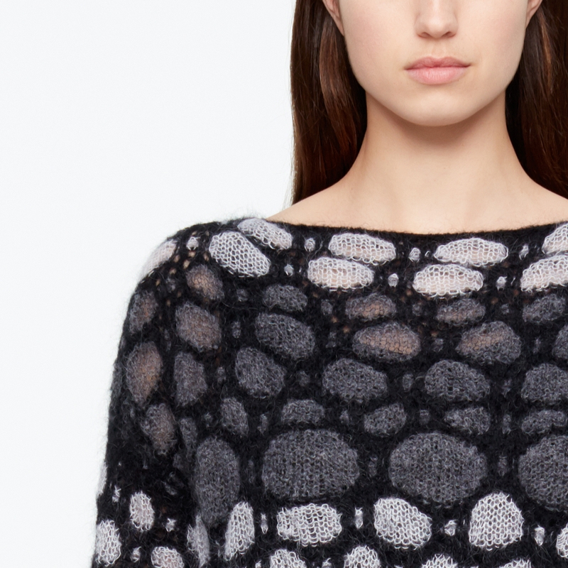 Sarah Pacini PULL MOHAIR - COL BATEAU De face
