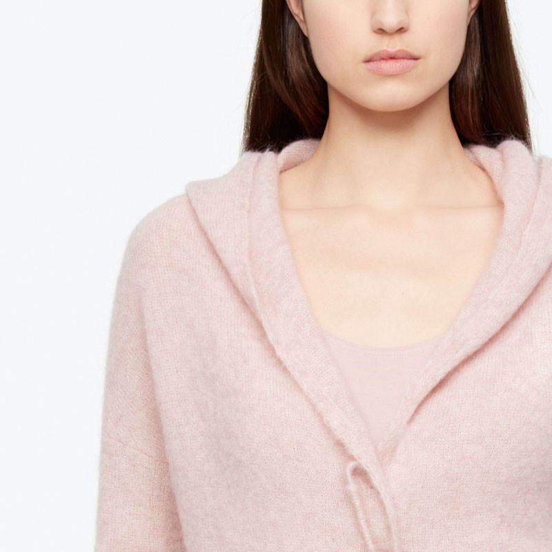 Sarah Pacini MOHAIR-MERINO-CARDIGAN - KAPUZE Vorne