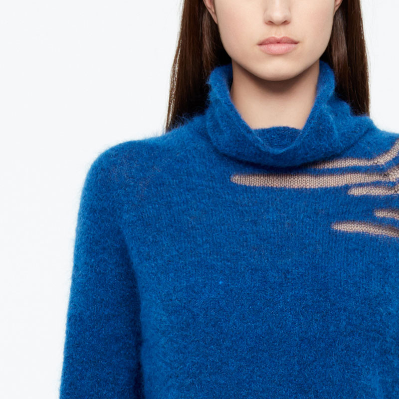Sarah Pacini PULL MANCHES LONGUES - DÉTAIL MESH De face