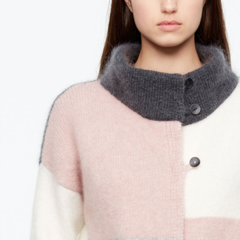 Sarah Pacini LANGER CARDIGAN - FARB-BLOCK Vorne