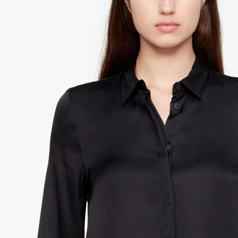 Sarah Pacini CHEMISE LONGUE - EFFET SATIN De face