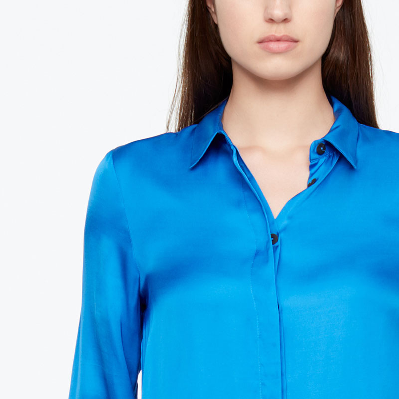 Sarah Pacini CHEMISE LONGUE - EFFET SATIN De face