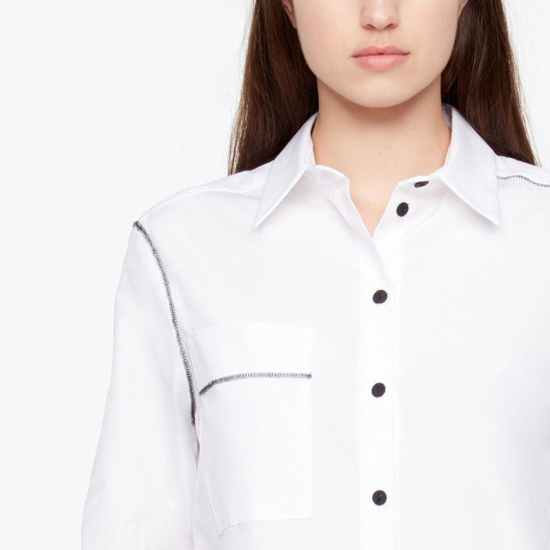 Sarah Pacini CHEMISE EN COTON GABARDINE De face