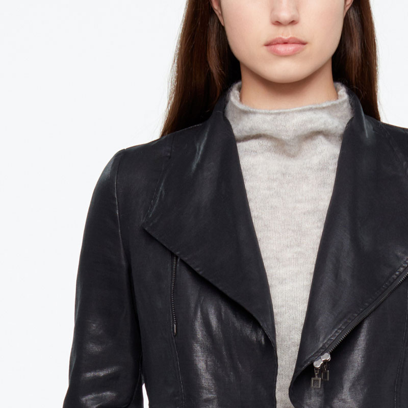 Sarah Pacini VESTE COURTE - EFFET CUIR De face