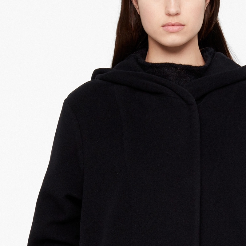 Sarah Pacini MANTEAU EN LAINE - CAPUCHE De face