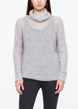 Sarah Pacini MOHAIR SWEATER - FUNNEL NECK Front