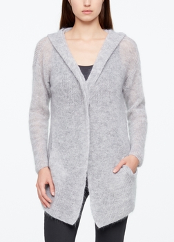 Sarah Pacini MOHAIR CARDIGAN - SLIT POCKETS Front