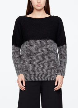 Sarah Pacini PULL LONG - CHEVRONS De face