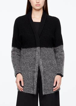 Sarah Pacini LONG CARDIGAN - CHEVRONS De face