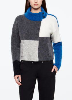 Sarah Pacini KURZER CARDIGAN - FARB-BLOCK Vorne