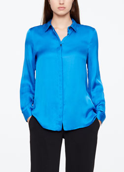 Sarah Pacini CHEMISE LONGUE - EFFET SATIN De face