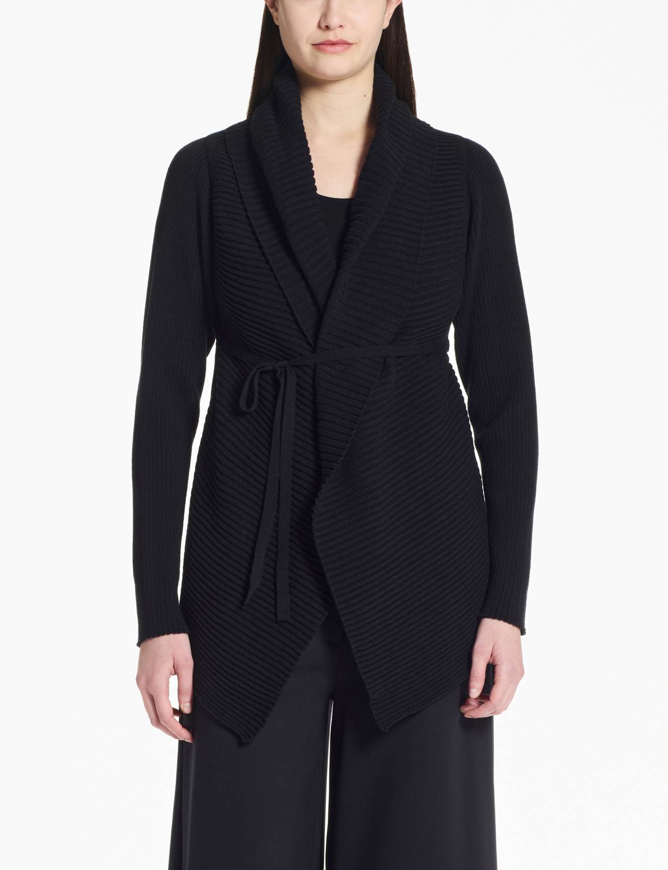 Gilet Sans Manches En Laine épaisse Sarah Pacini Taille 34/36 - Noir, Occasion Très Bon état