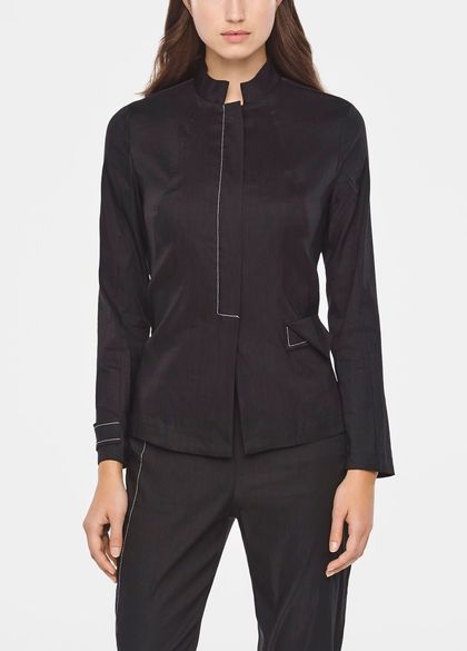 Sarah Pacini LINEN JACKET WITH ZIPPER