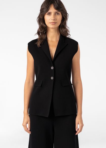 Sarah Pacini CARDIGAN SANS MANCHES - VISCOSE STRETCH STUCTURÉE