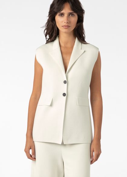 Sarah Pacini SLEEVELESS JACKET – STRUCTURED STRETCH VISCOSE