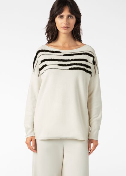 Sarah Pacini PULL - LIGNES CONTRASTÉES MOHAIR