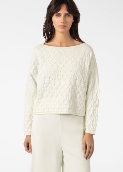 Sarah Pacini CROPPED SWEATER – QUILTED