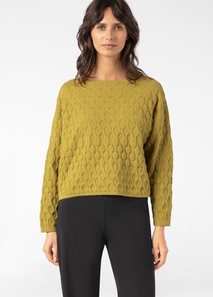 Sarah Pacini CROPPED SWEATER – QUILTED