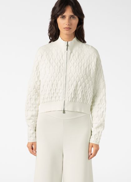Sarah Pacini ZIP-UP CARDIGAN – QUILTED