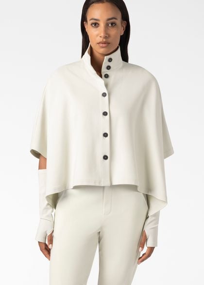 Sarah Pacini PONCHO WITH REMOVABLE MITTENS – STRETCH JERSEY