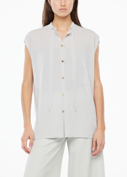 Sarah Pacini Mako cotton shirt - cap sleeves