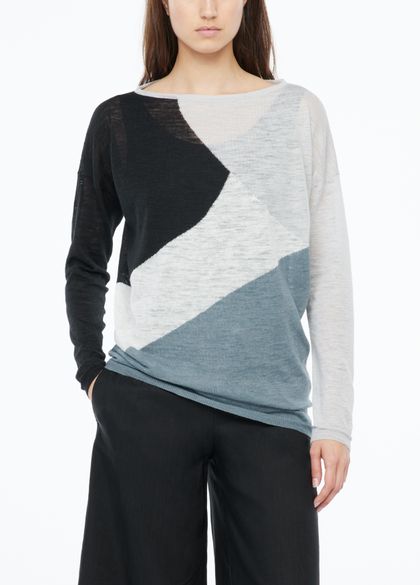 Sarah Pacini Langer pullover - farbblockmotiv
