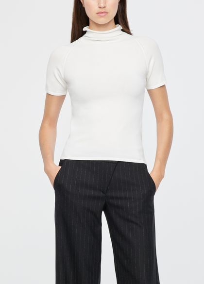 Sarah Pacini Strick-t-shirt - mit stehkragen