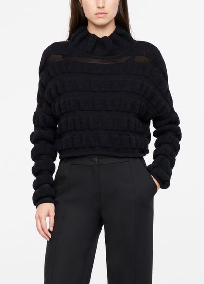 Sarah Pacini Cropped sweater - veil stripes