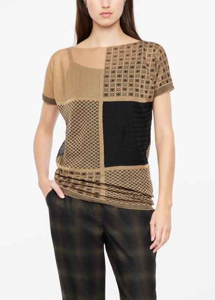 Sarah Pacini Mosaik-pullover - kurzärmlig