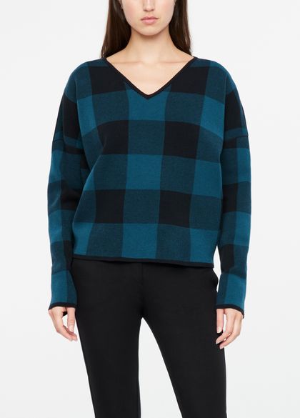 Sarah Pacini Plaid sweater - v-neck