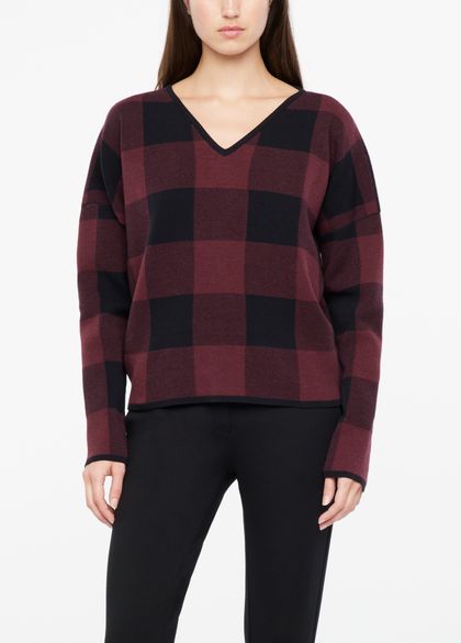 Sarah Pacini Plaid sweater - v-neck
