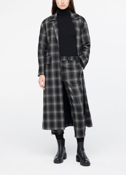 Sarah Pacini Flannel overcoat - checkered