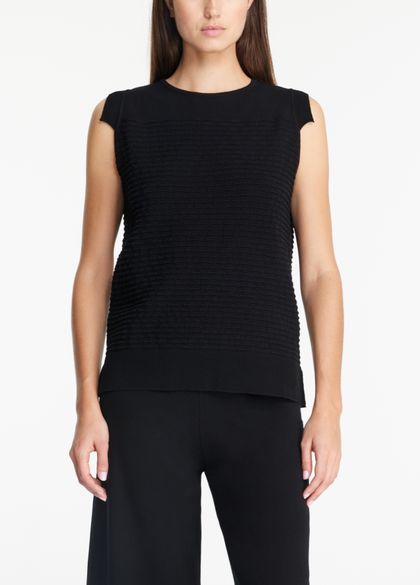Sarah Pacini Embossed sweater - sleeveless