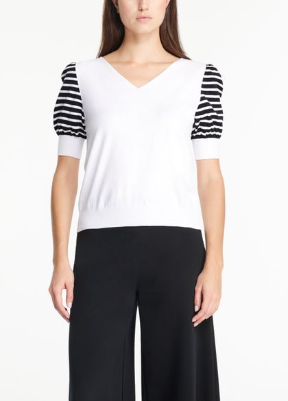 Sarah Pacini Sweater - striped sleeves
