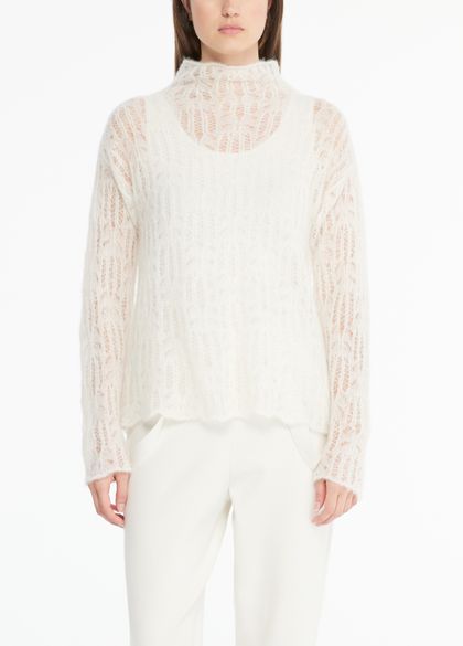 Sarah Pacini Funnelneck sweater - lace knit