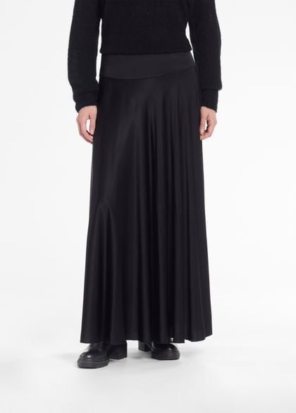 Jupe Sarah Pacini Noir Polyester Satiné - Taille 2 (M), Avec Poches, Occasion Très Bon État